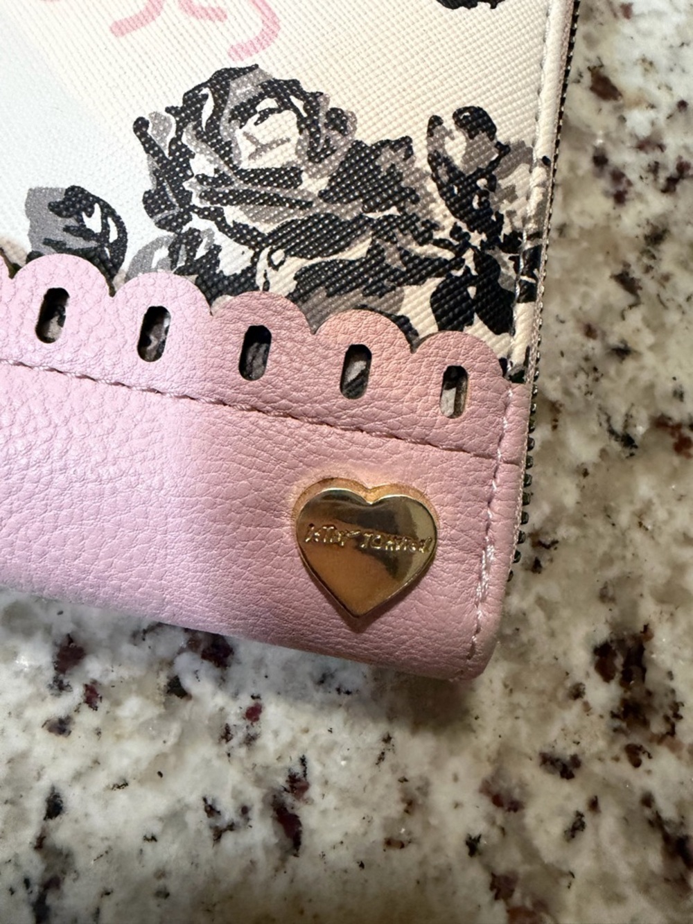 Betsy Johnson Pink Floral "Stop and Smell the Roses" Women’s Wallet - Picture 2 of 12